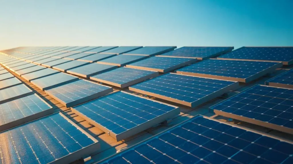 Do solar panels emit radiation from large solar panel installations in open areas