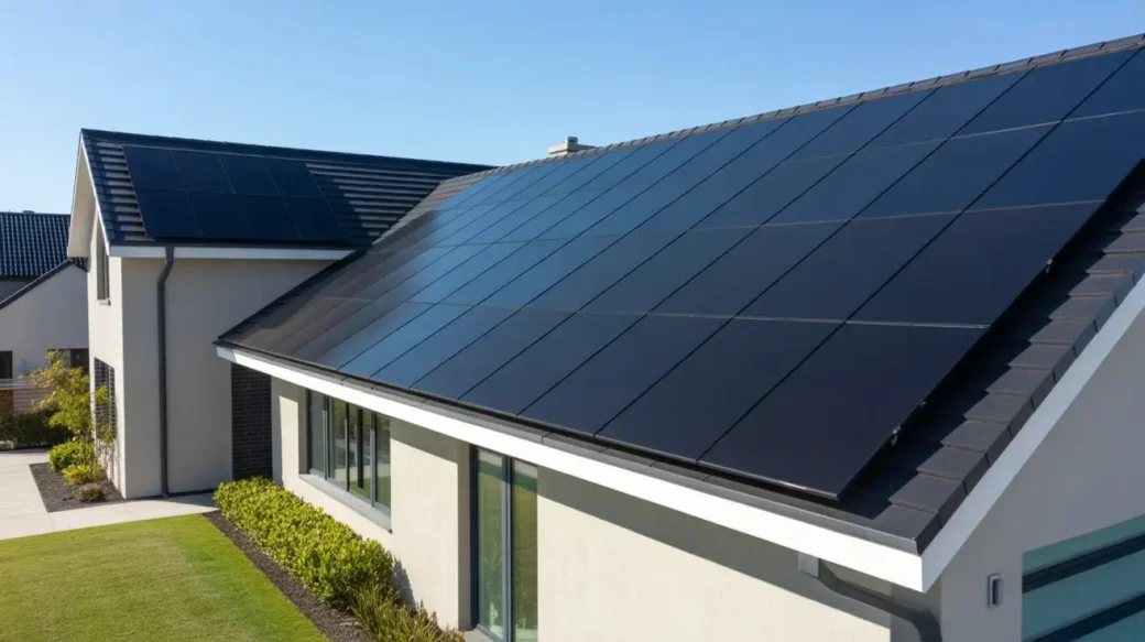 Do Solar Panels Increase Home Value side view of solar powered home