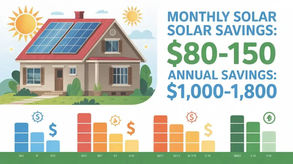 How much you can save with solar panels per month in the USA with a visual comparison of solar savings in California, Texas, and Florida