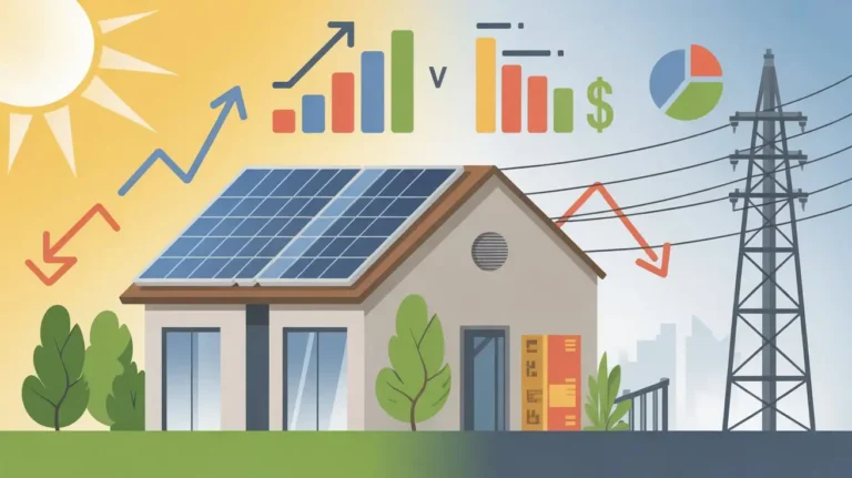Is Solar Cheaper Than Electricity in the USA? Home rooftop solar panels compared with grid electricity cost per kWh.