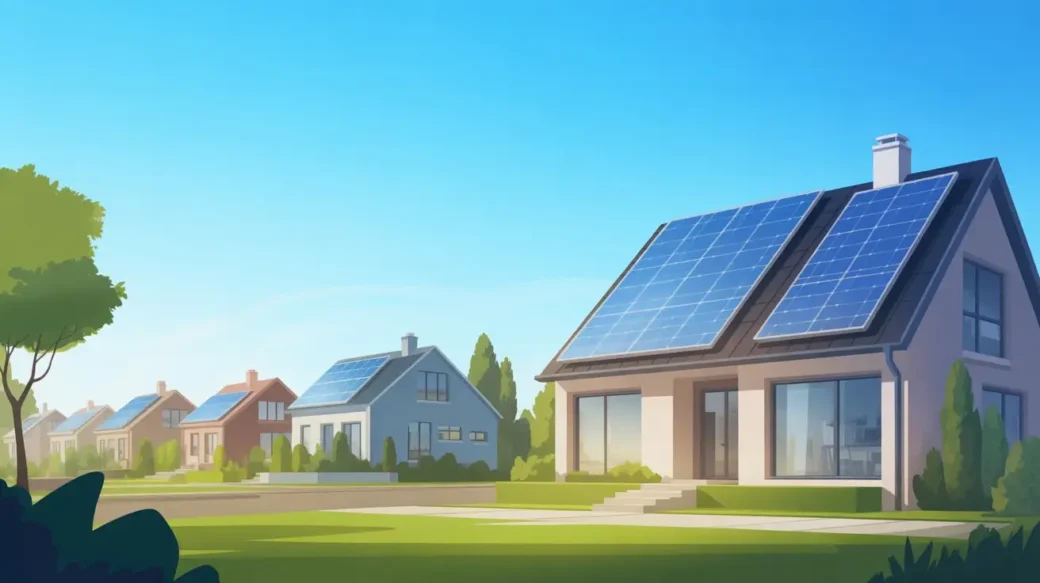 Solar Panel Cost Calculator by Zip Code example for homes in a suburban neighborhood