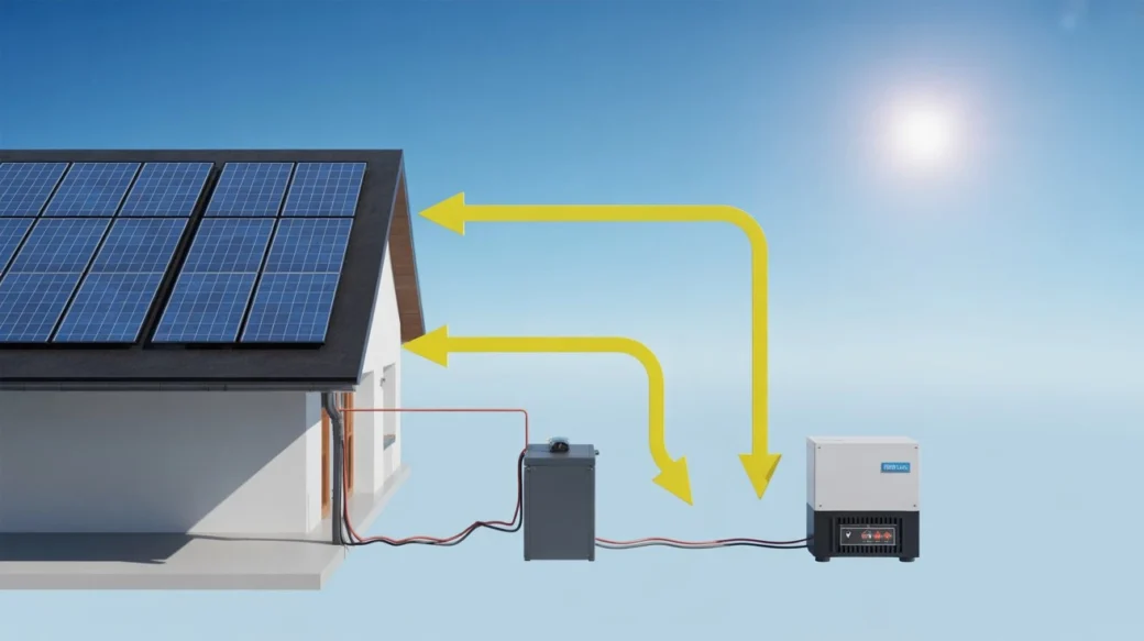 Illustration of rooftop solar system demonstrating solar panels explained simply for Arizona climate