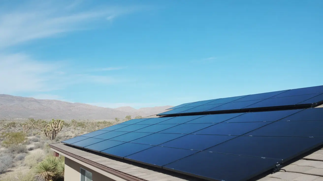 Solar Panels for Beginners in Nevada showing a modern rooftop solar system in a desert area