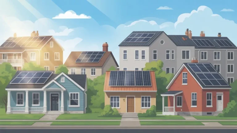 Residential neighbourhood with several solar powered homes illustrating who is eligible for solar incentives in the USA