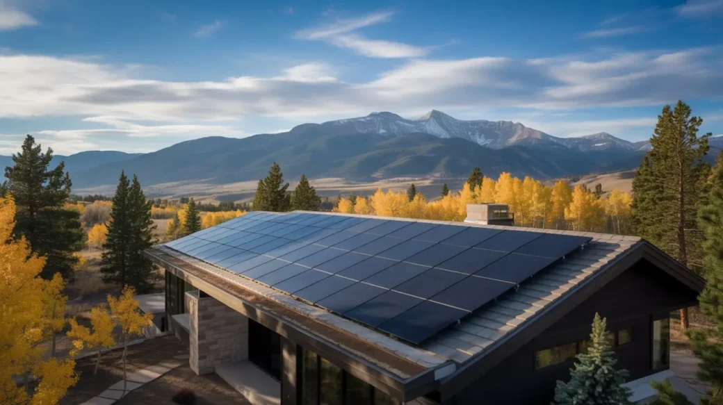 Modern Colorado mountain home with rooftop solar panels showing why solar panels are worth it in Colorado