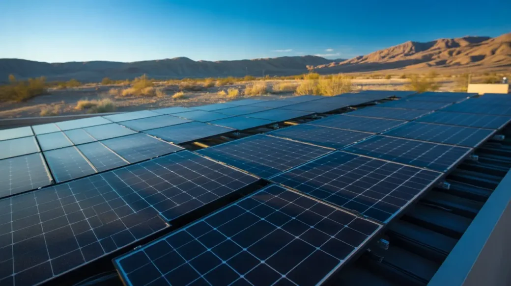 Solar panel system in Nevada desert explaining why solar panels are worth it in Nevada