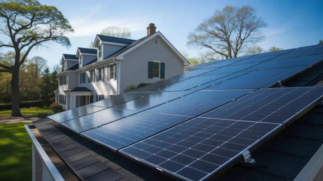 Close view of rooftop solar panels explaining why solar panels are worth it in New Jersey
