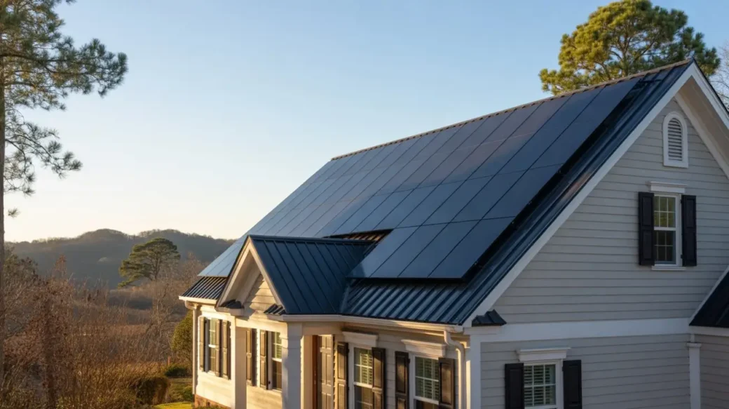 Solar panels installed on metal roof illustrating why solar panels are worth it in North Carolina
