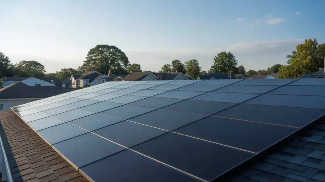 Solar panels installed on a residential roof for Solar Panel Cost Calculator New Jersey estimation