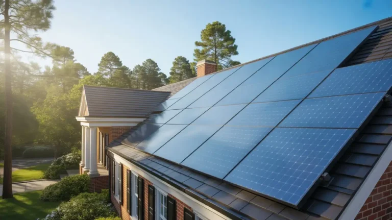 Solar panels installed on a residential roof demonstrating solar panels explained simply for Georgia homeowners.