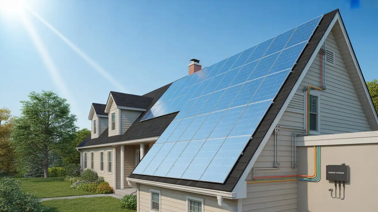 Solar Panels Explained Simply for New Jersey diagram showing solar panels connected to inverter and home electrical system